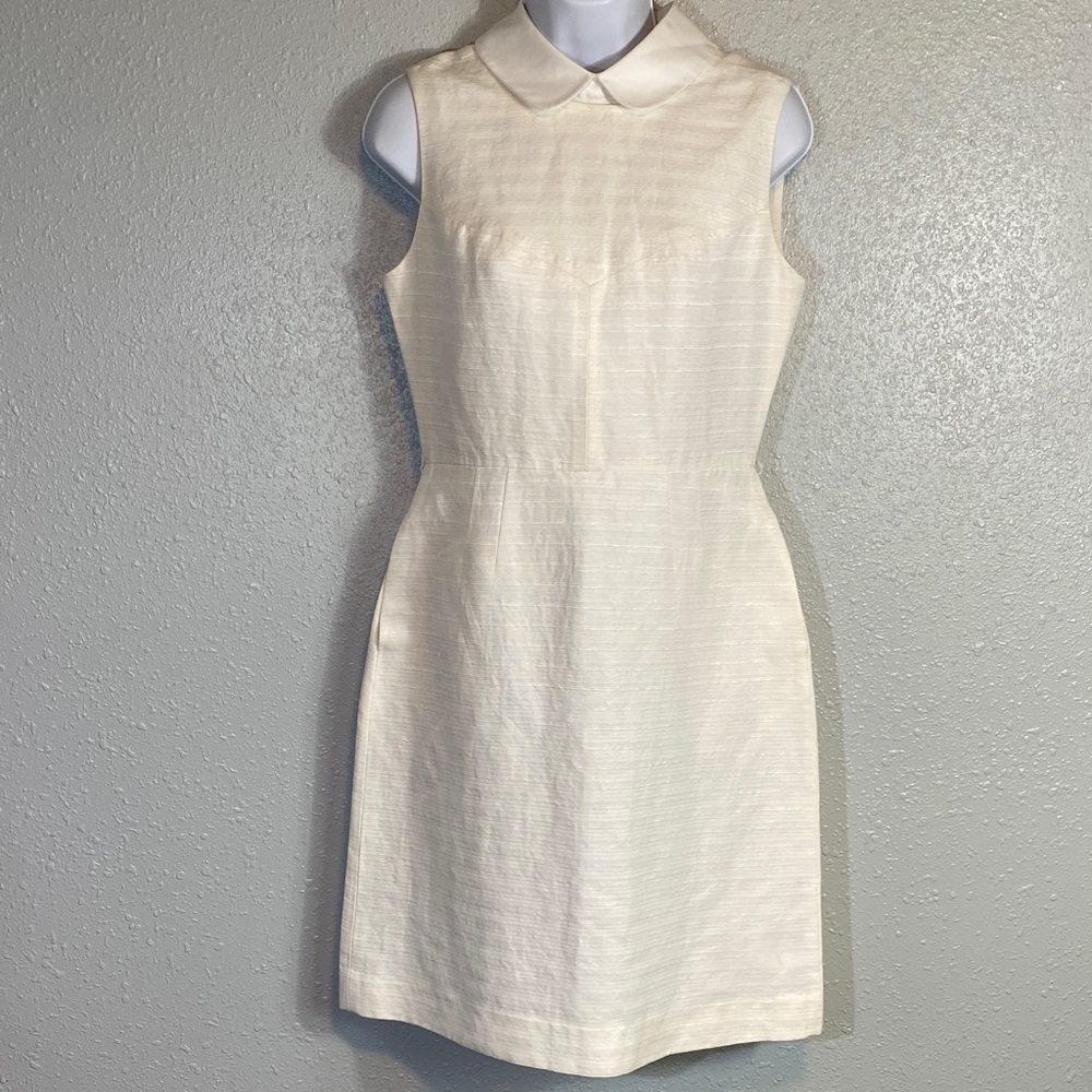 Tory Burch Ivory Sleeveless Mini Dress with Removable Collar